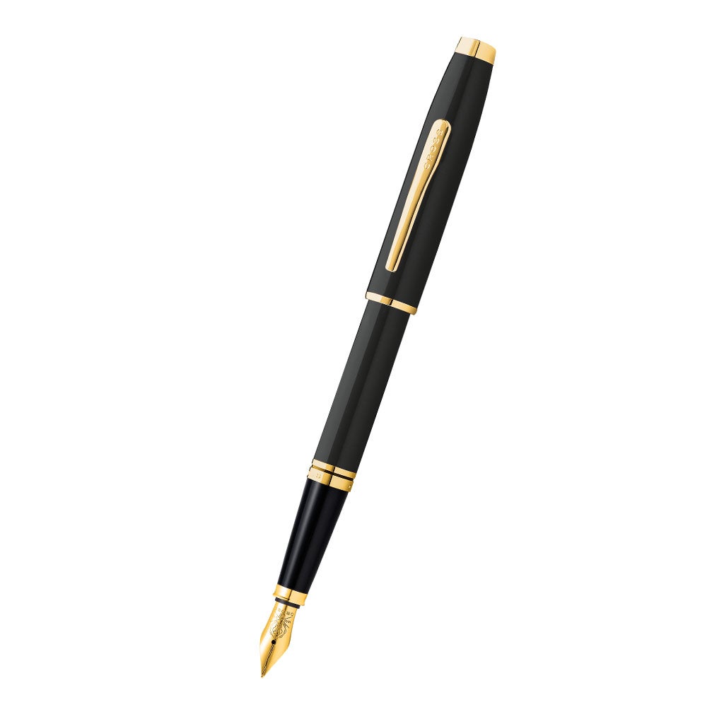Coventry Black Lacquer with Gold-Tone Fine Nib Fountain Pen