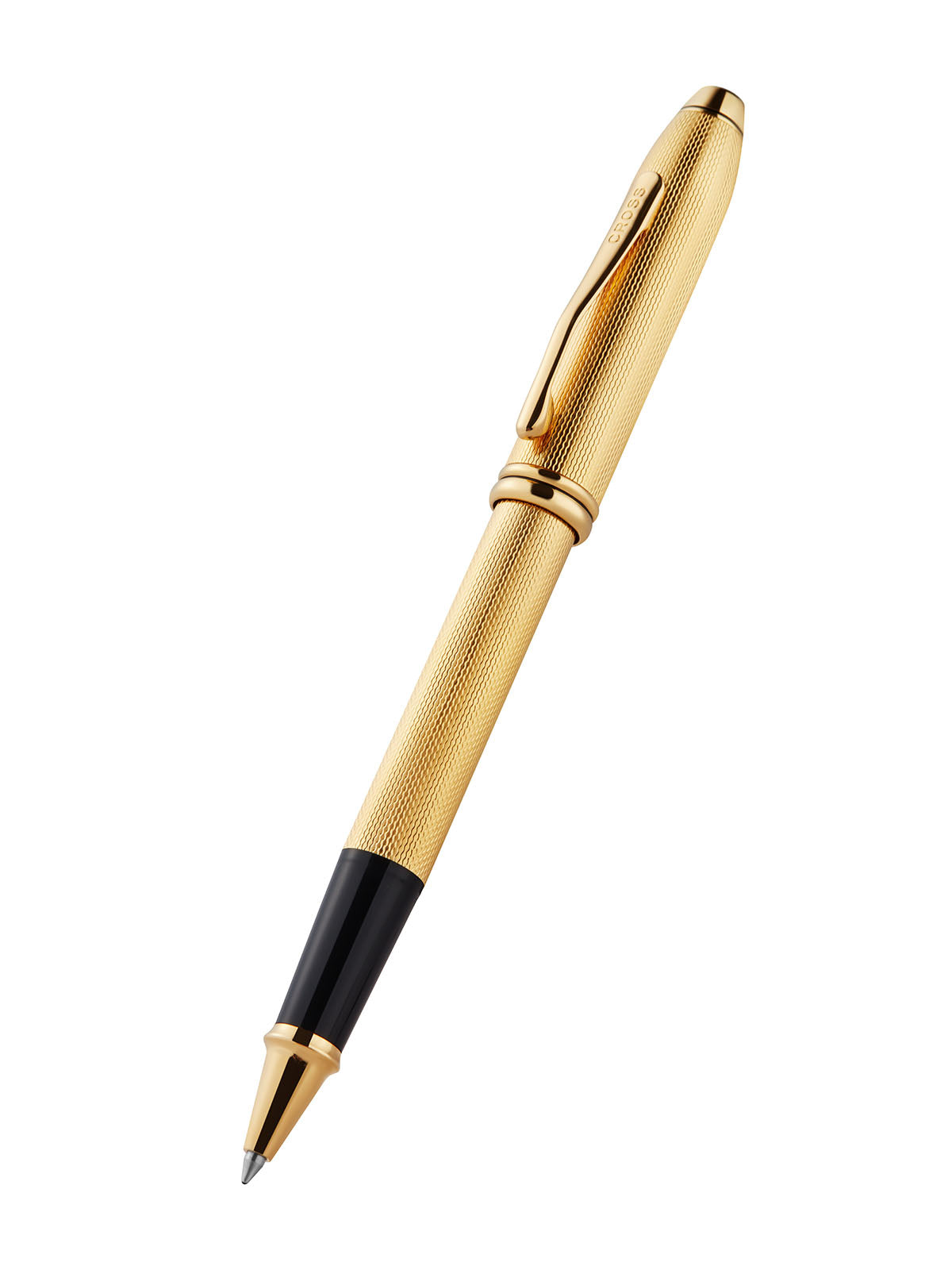Townsend® Polished 23KT GoldPlated Engraved Diamond Pattern with 23KT GoldPlated Appointments Selectip® Rollerball Pen