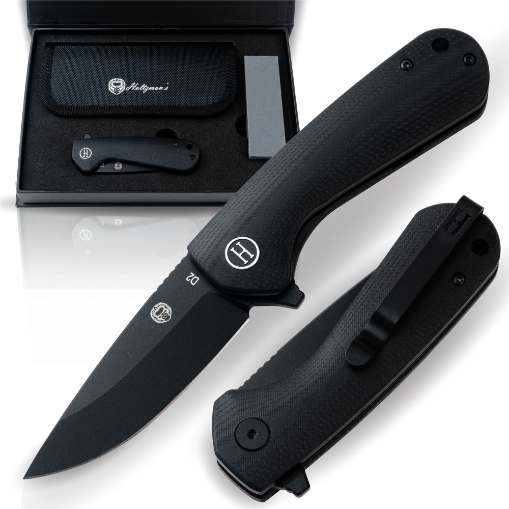 The Peasant Folding Pocket Knife Giftset for Men and Women (Black)
