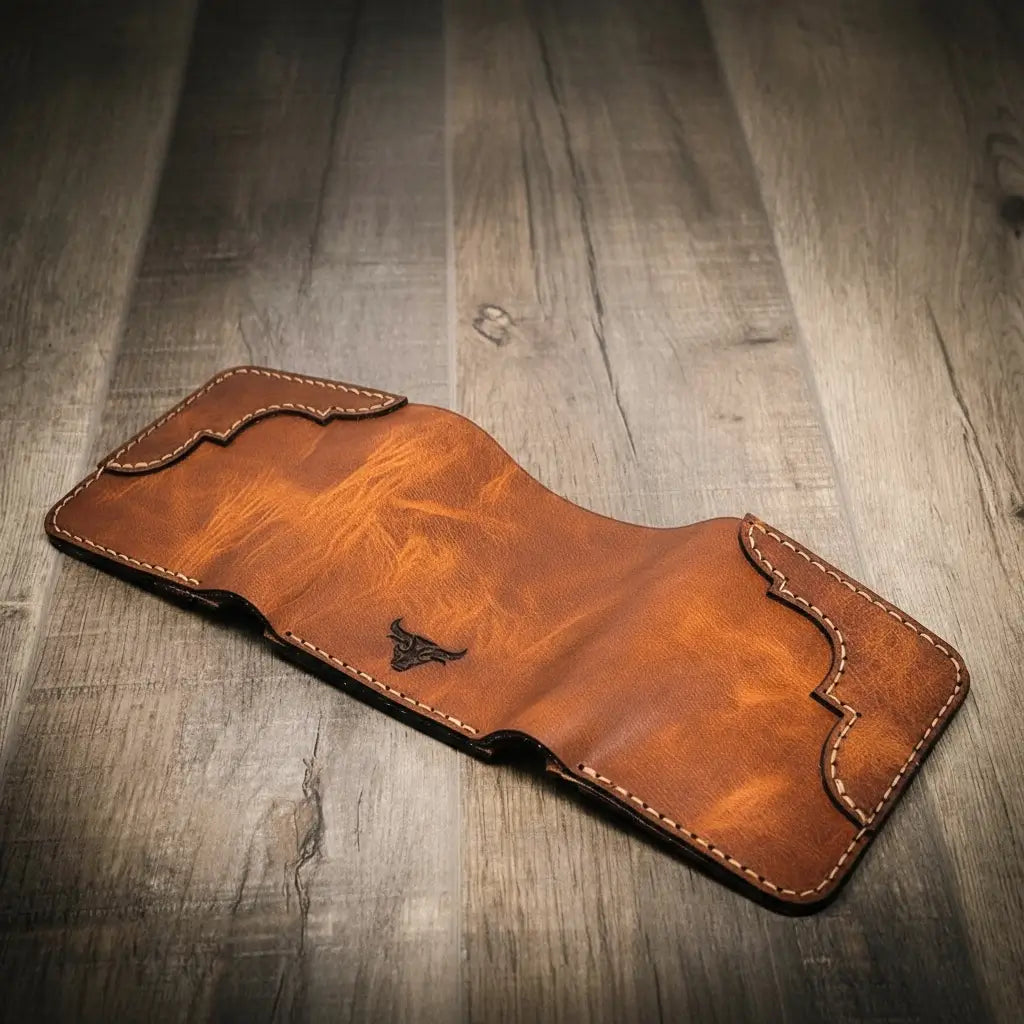 Western Trifold Wallet - Chestnut Brown