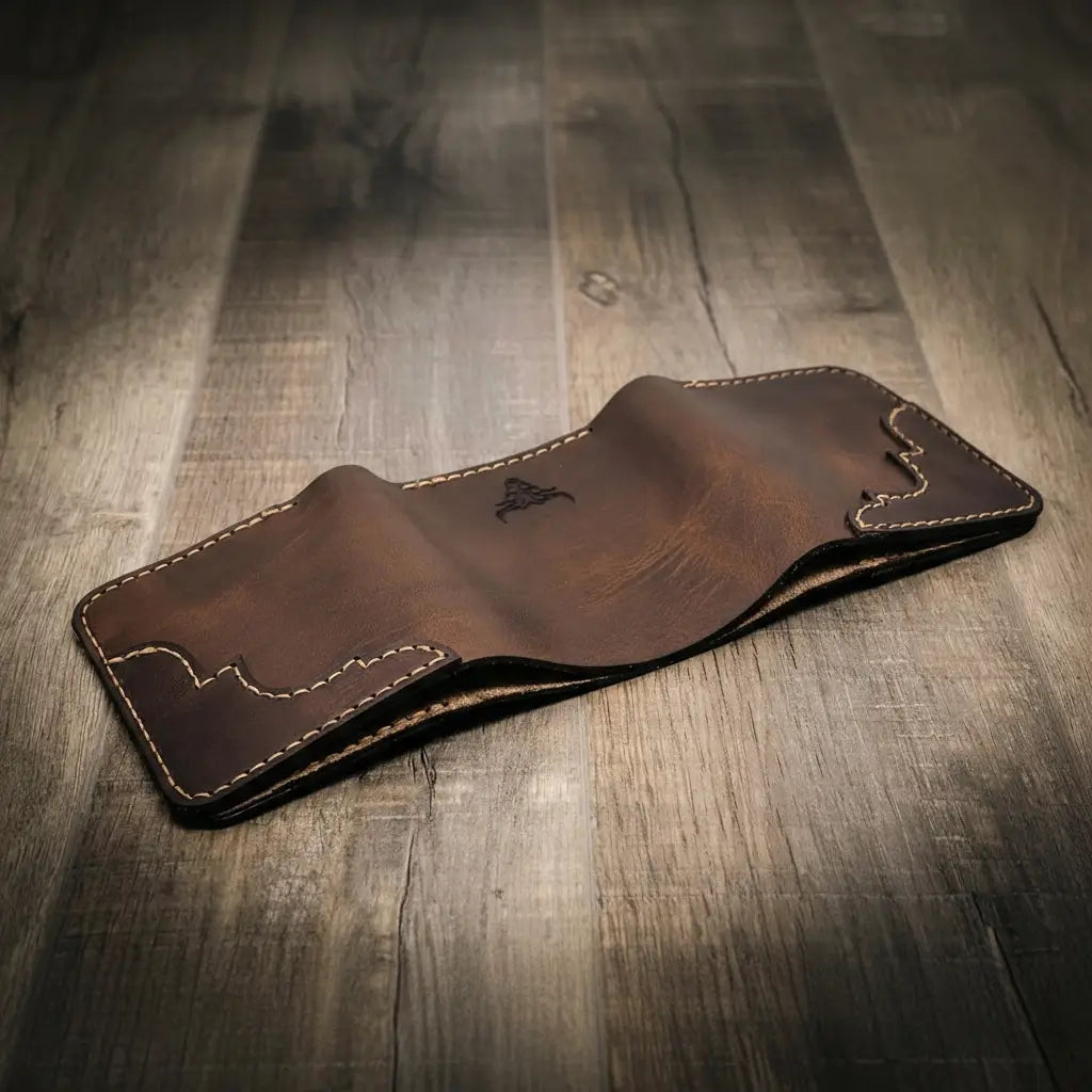 Western Trifold Wallet - Walnut Brown