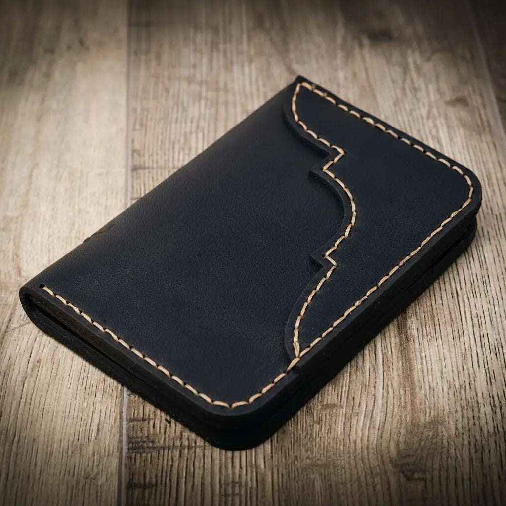 Western Vertical Wallet - Black