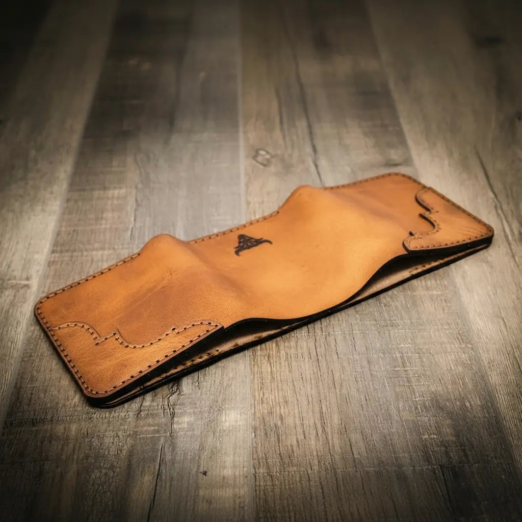 Western Trifold Wallet - Saddle Tan