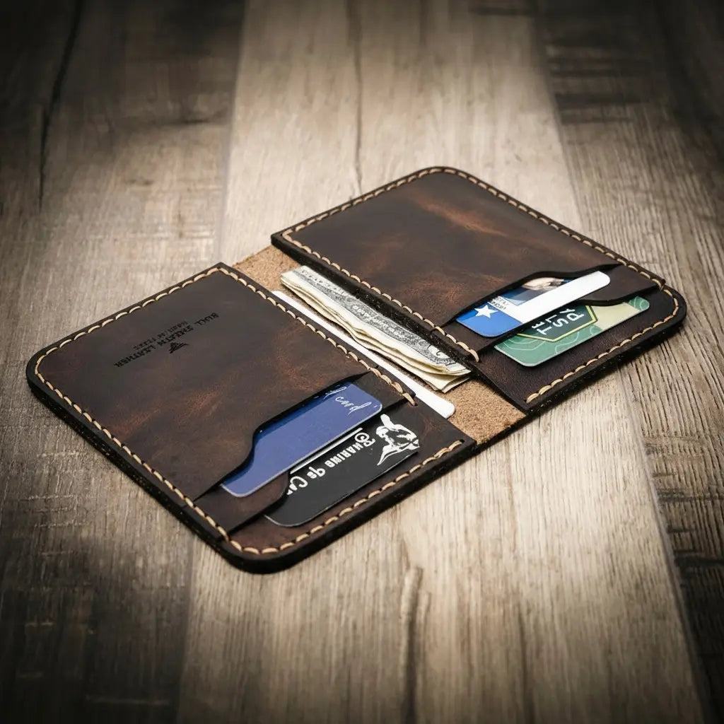 Western Vertical Wallet - Walnut Brown