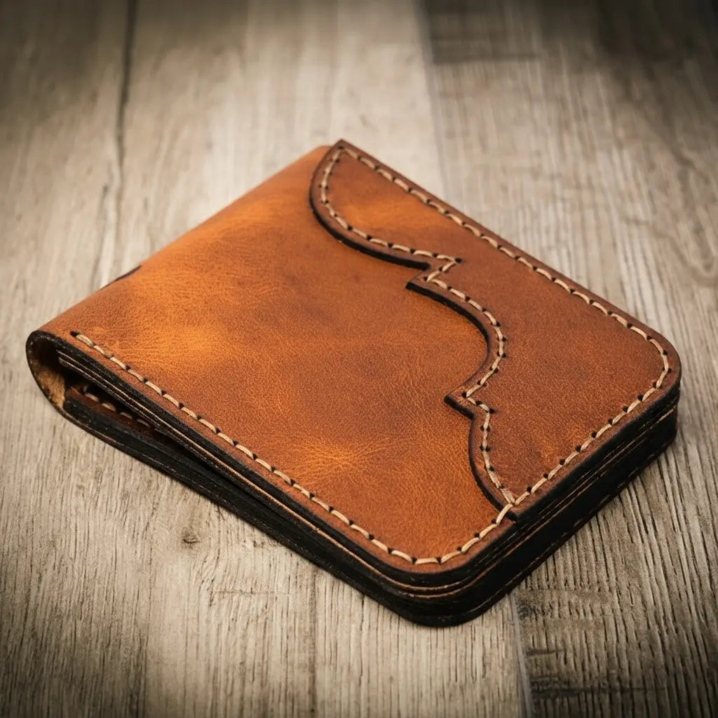 Western Bifold Wallet -  Chestnut Brown