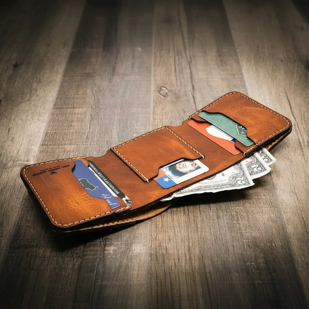 Western Trifold Wallet - Chestnut Brown