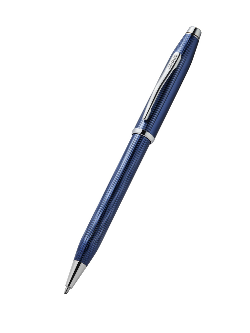 Century® II Polished Translucent Cobalt Blue Engraved Diamond Pattern Ballpoint Pen