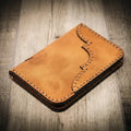 Western Vertical Wallet - Saddle Tan