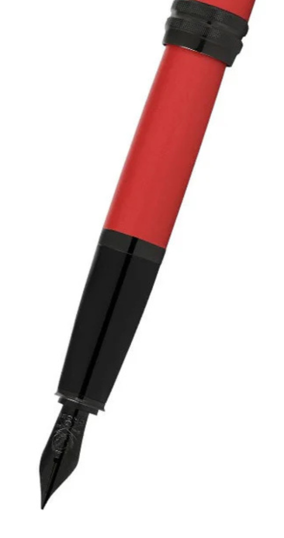 Bailey™ Matte Red Lacquer Stainless Steel Medium Nib Fountain Pen