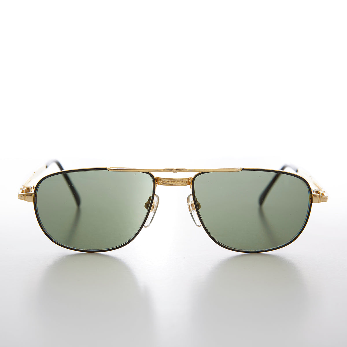 Gold Low Profile Fancy Aviator Vintage Sunglass - Ceaser