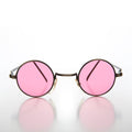 Small Round Tinted Lens Hippy Vintage Sunglasses - Chan
