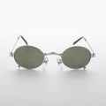 Small 90s Oval Steampunk Spectacle Vintage Sunglass - Edison