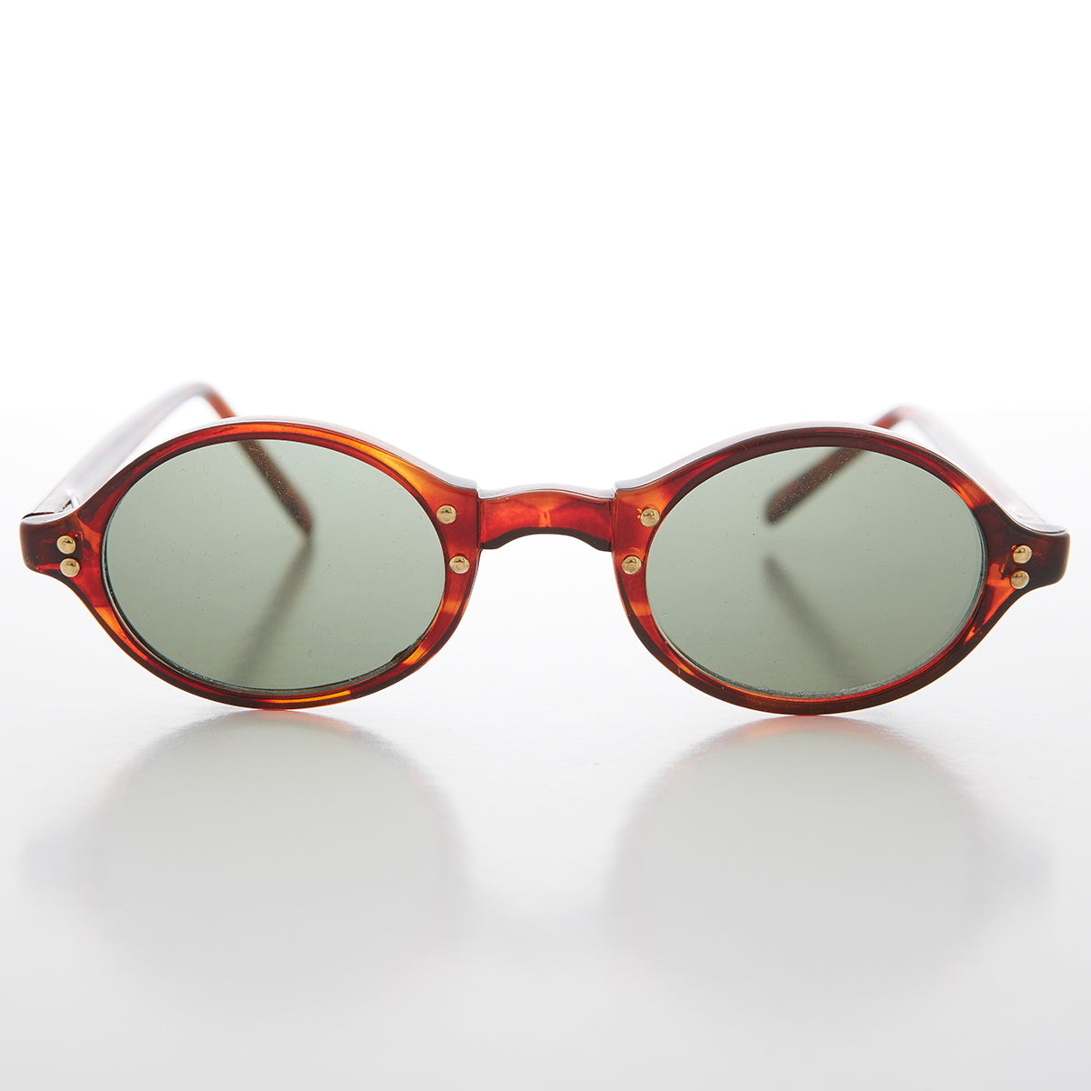 Small Oval Vintage Sunglass with Gold Studs - Harley