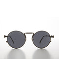 Round Gunmetal Metal Goth Steampunk Sunglass - Ivan 5