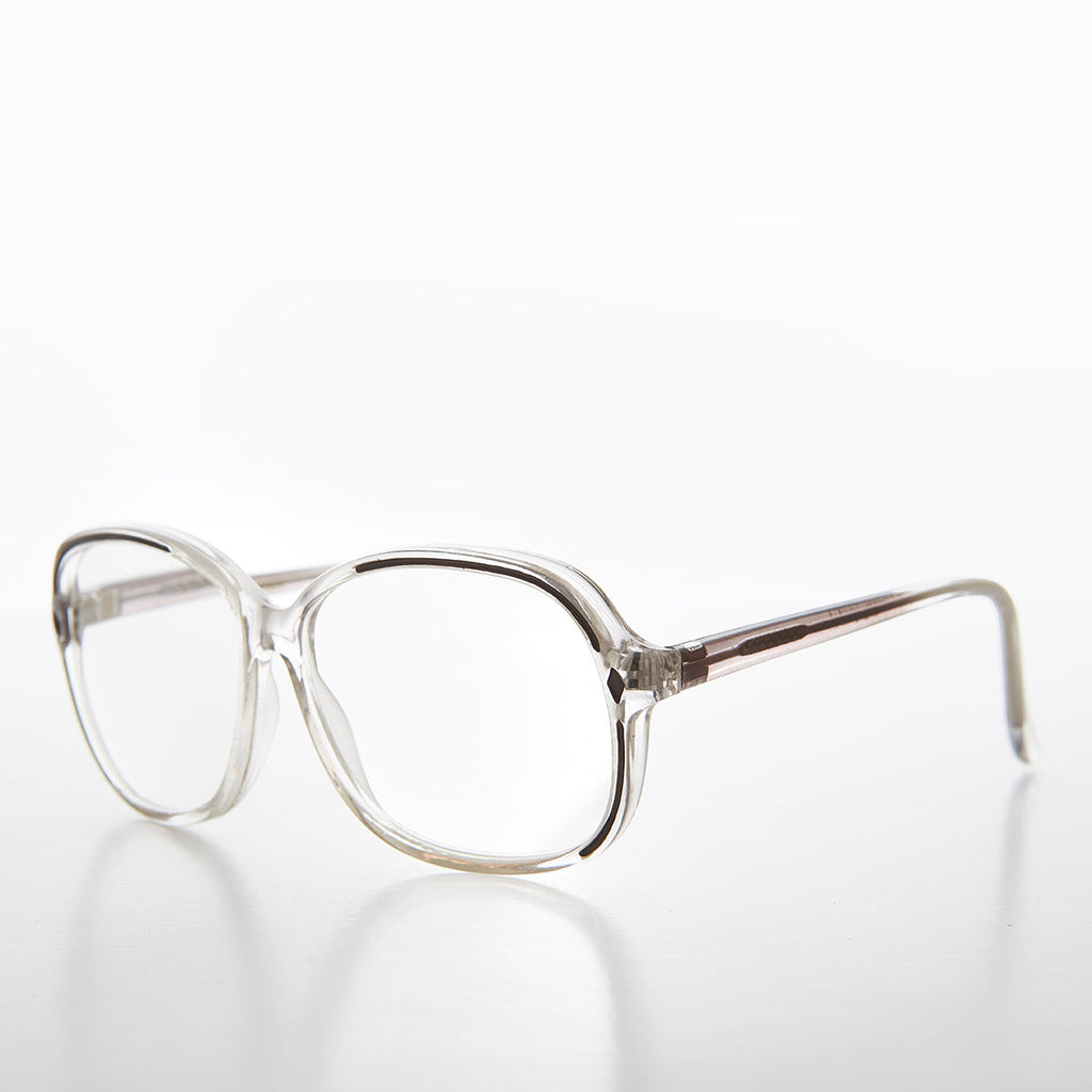 Clear Women's Retro Reading Glasses with Color Accents - Kara