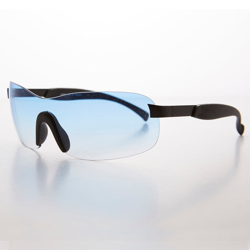 Y2K Wrap Shield Rimless Vintage Sunglass - Lance