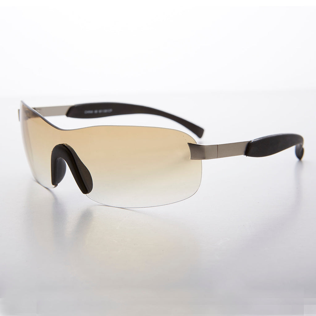 Y2K Wrap Shield Rimless Vintage Sunglass - Lance