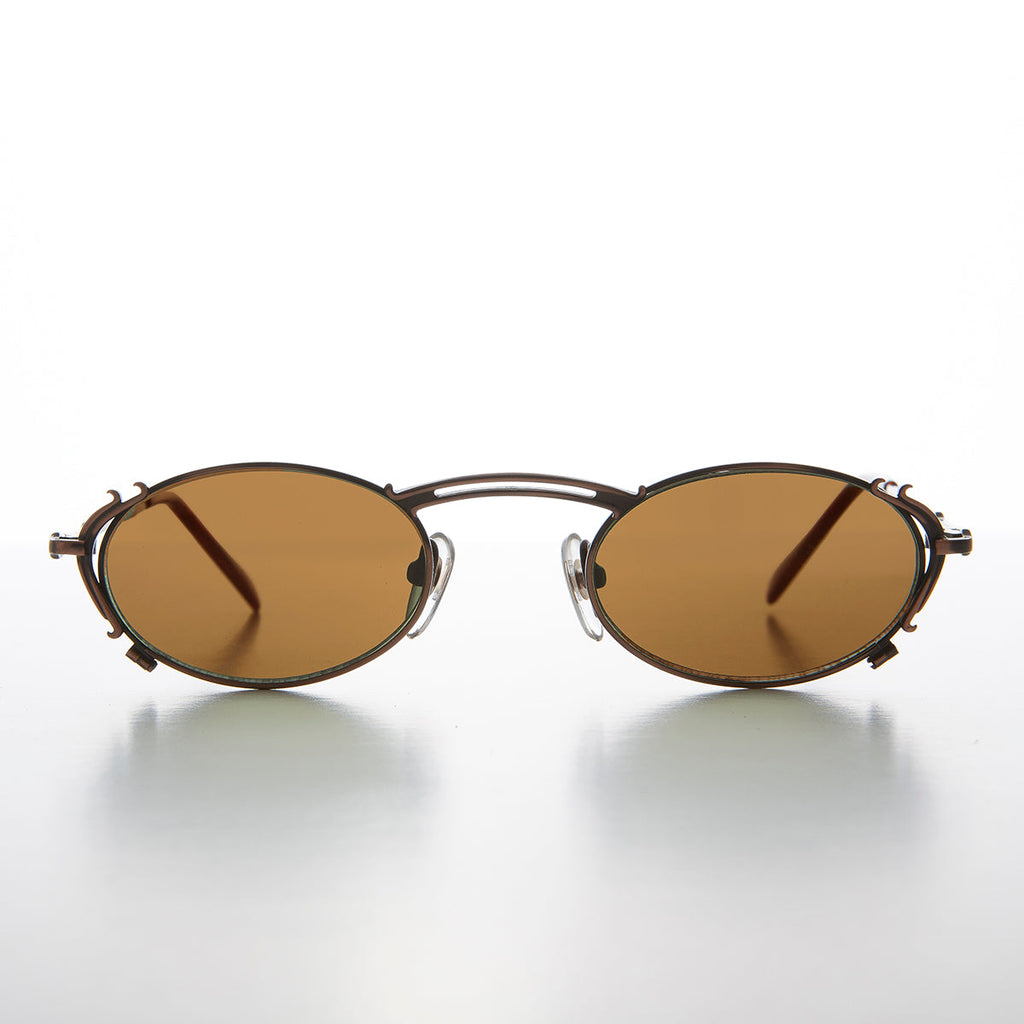 Tiny Oval Intricate Spectacles Vintage Sunglass - Lowell