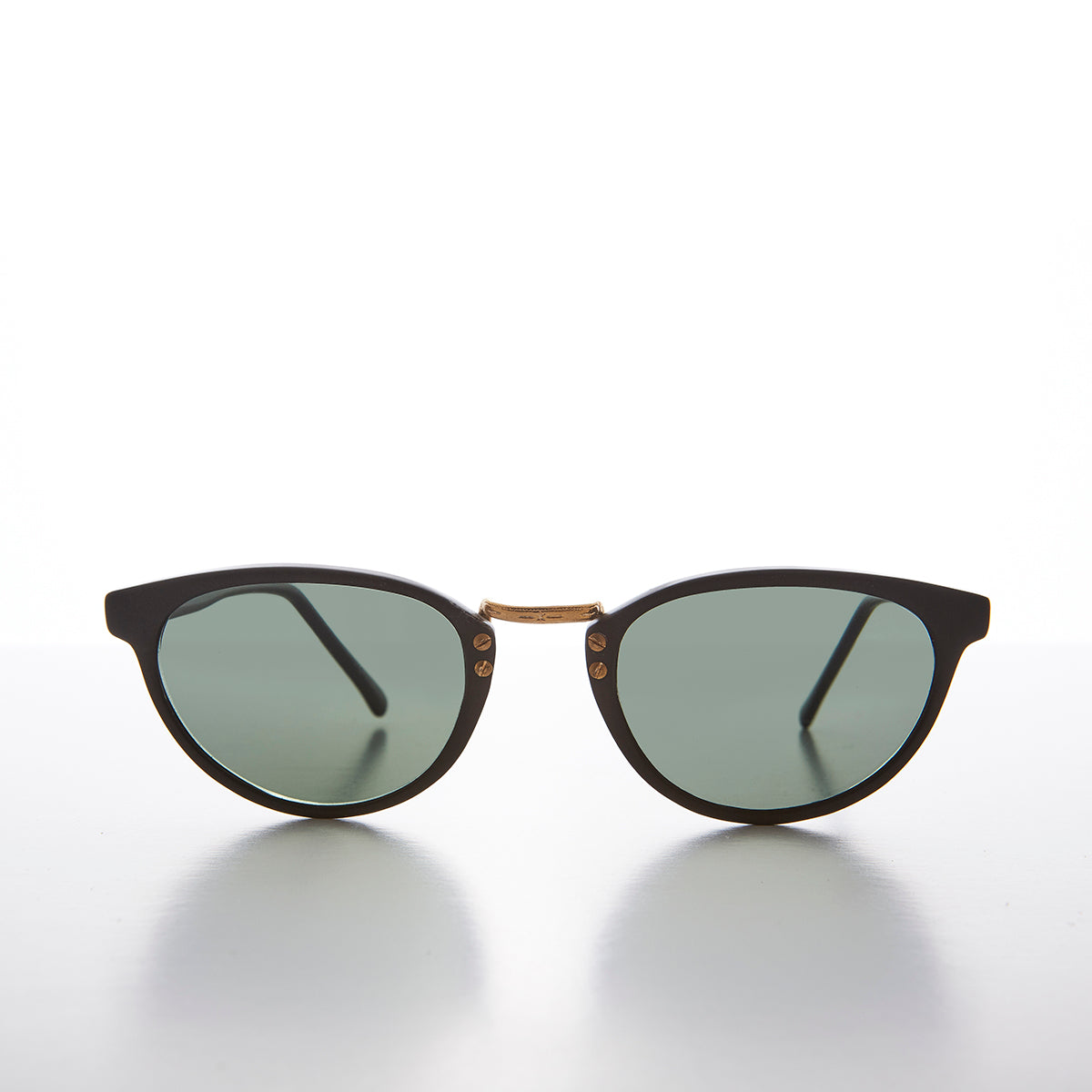 Small Cat Eye Sunglass with Gold Accents - Mara