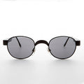 Round Metal Industrial Sunglass with Wide Curve Temples - Ollie