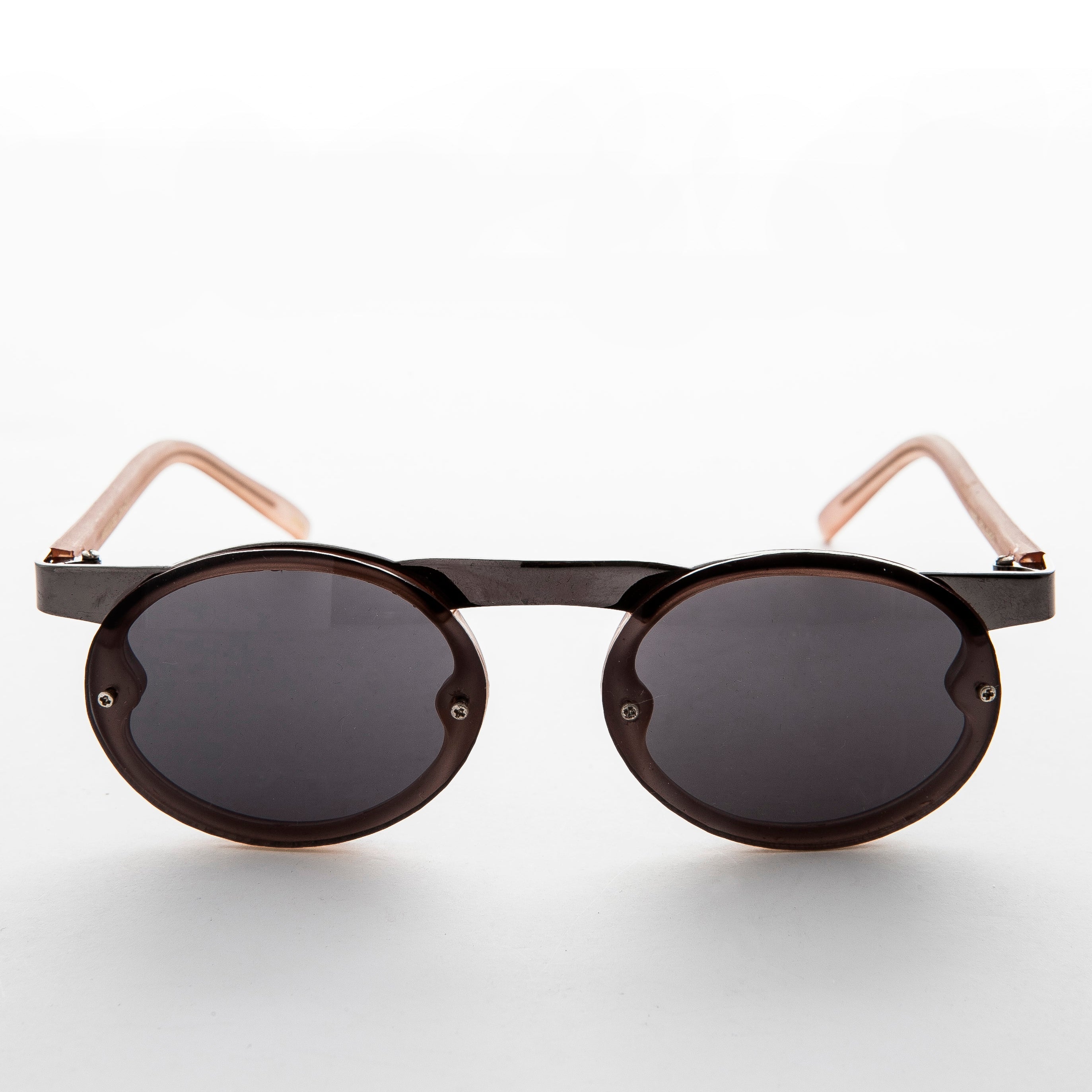 90s Oval Goth Sunglasses with Floating Brow line - Oswald