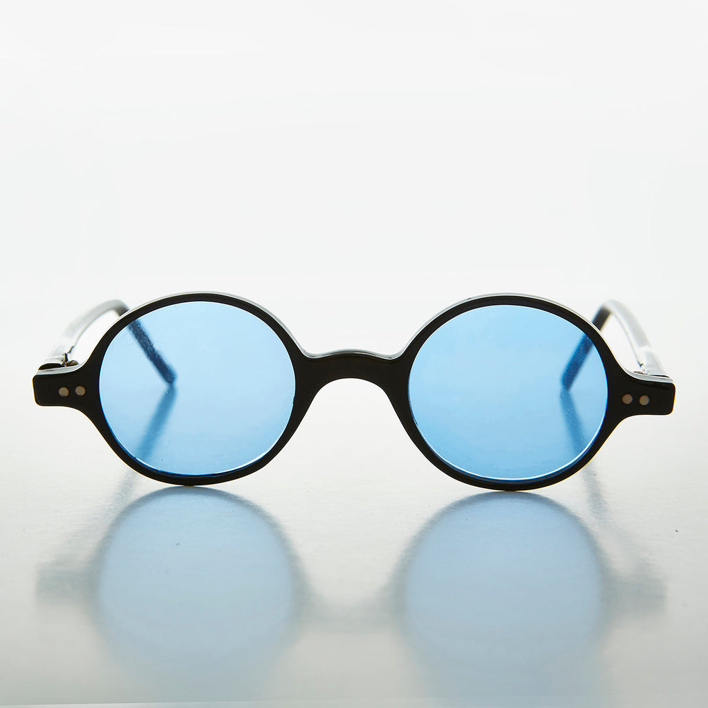Small Round Spectacle Sunglass with Color Tinted Lens - Owen