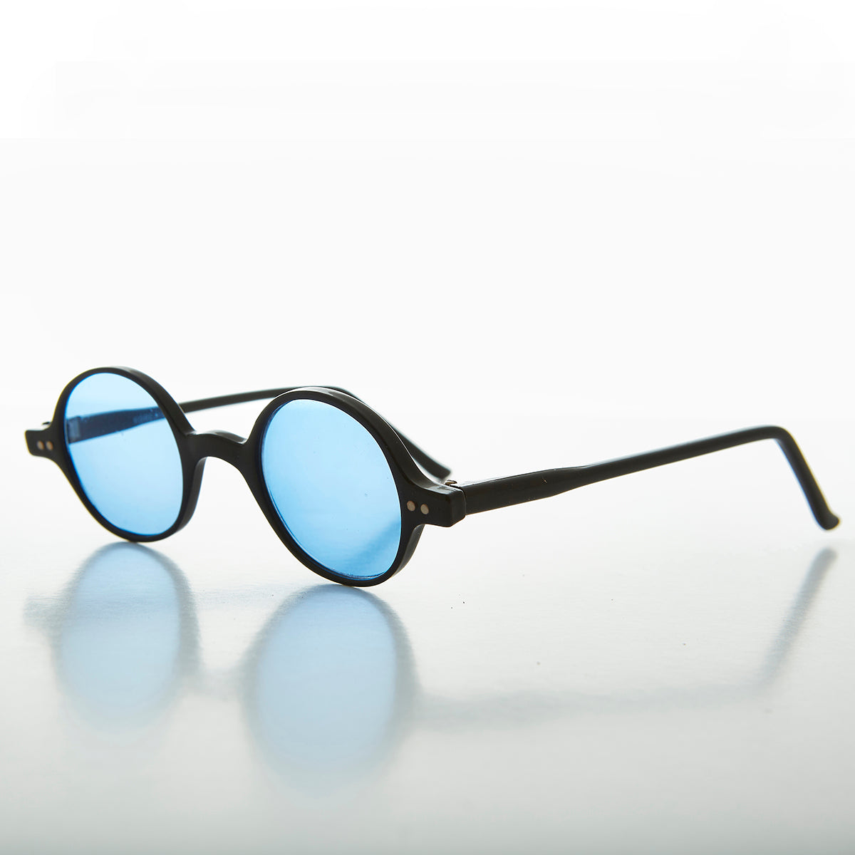 Small Round Spectacle Sunglass with Color Tinted Lens - Owen