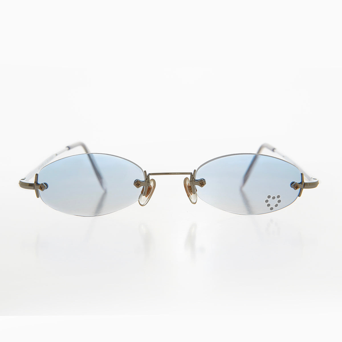 Micro Sunglass with Heart Rhinestone Accent - Primo