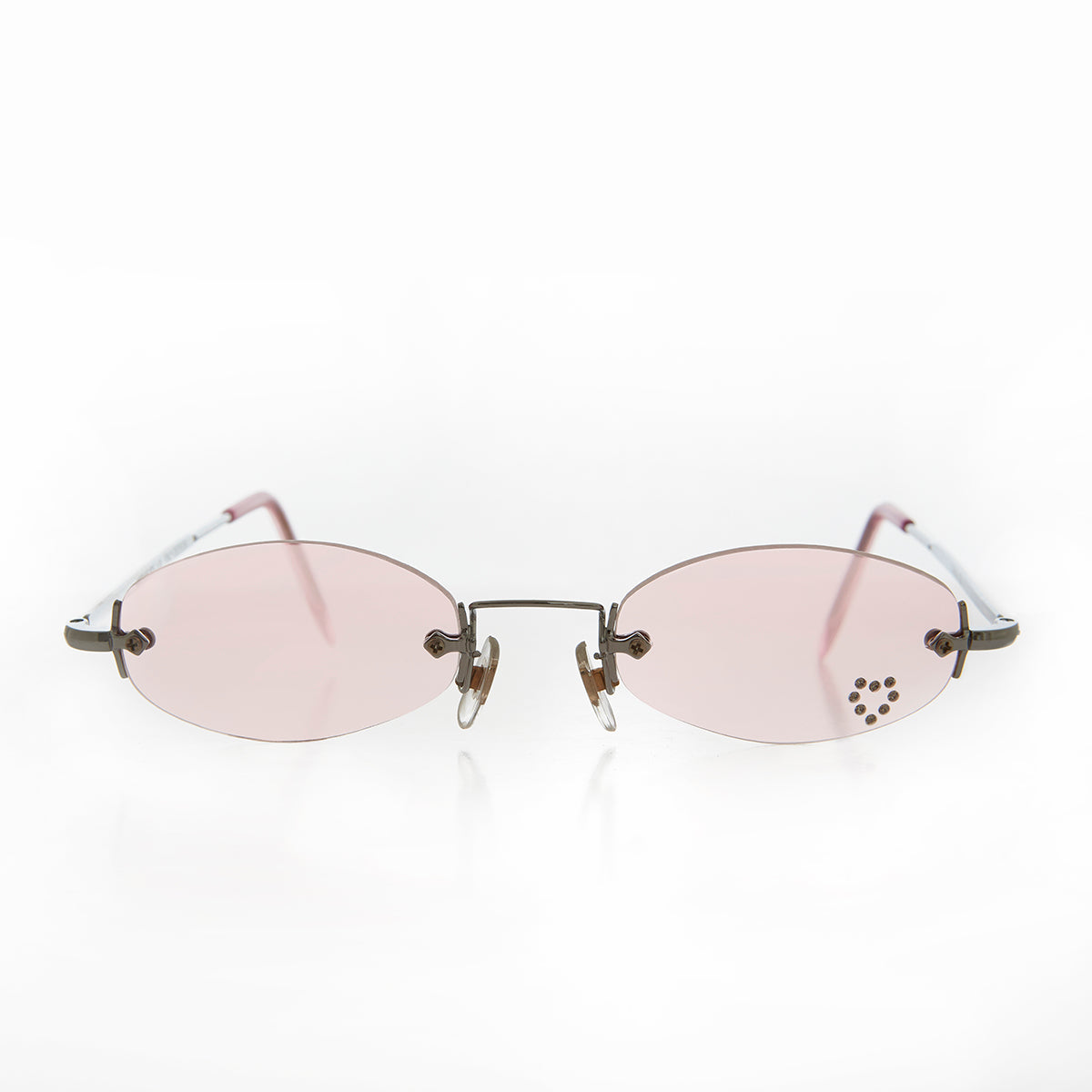 Micro Sunglass with Heart Rhinestone Accent - Primo
