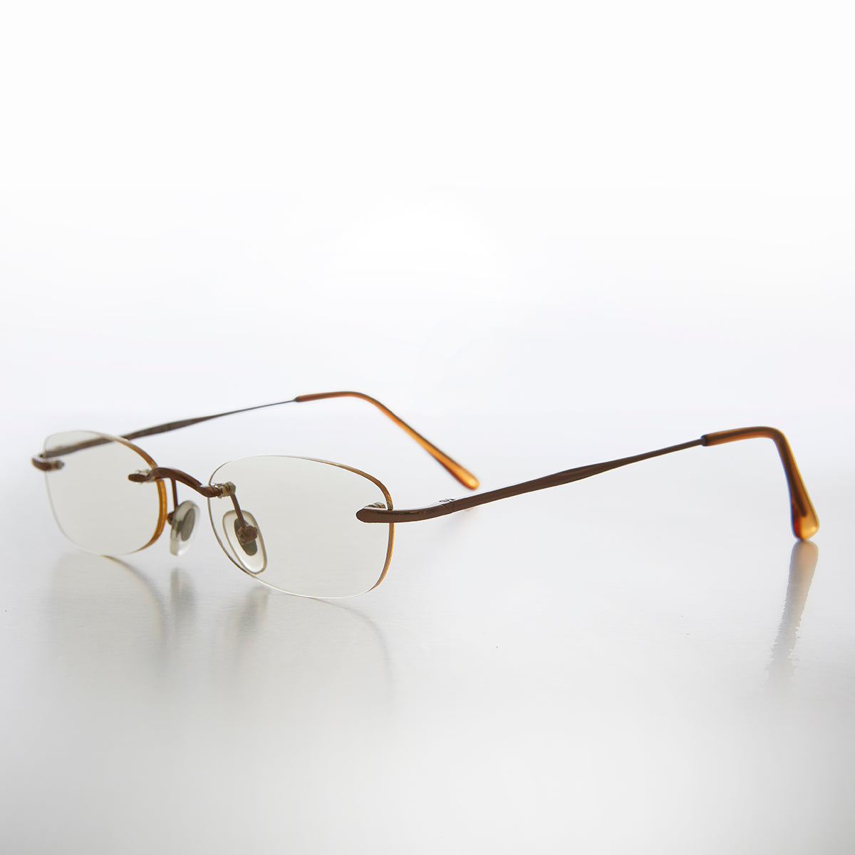 Rimless Tinted Rectangular Lens Reading Glasses - Ryn