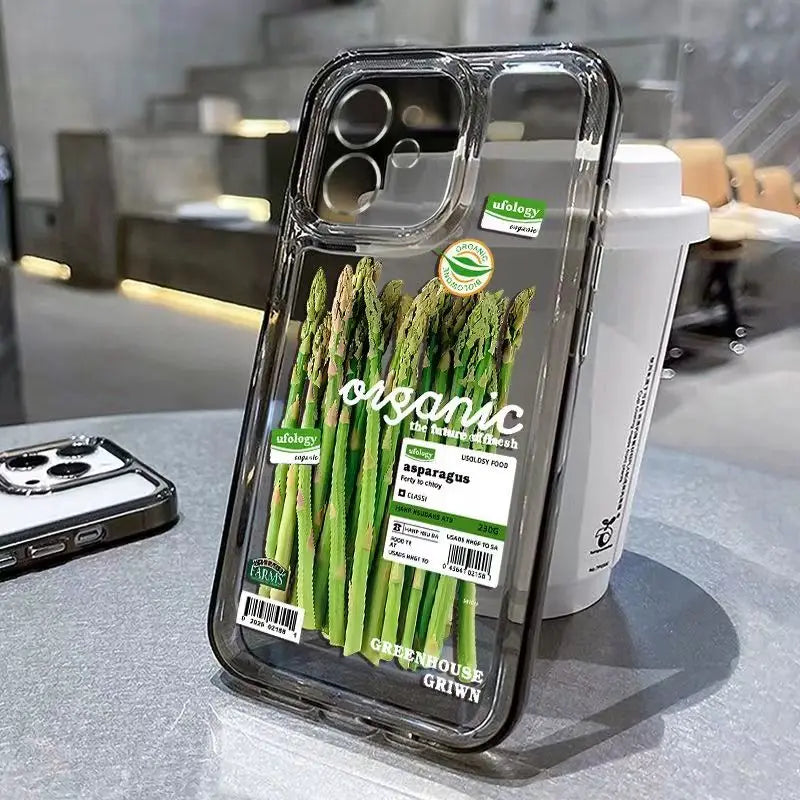Vegetable Lable Cover Soft Transparent Phone Case