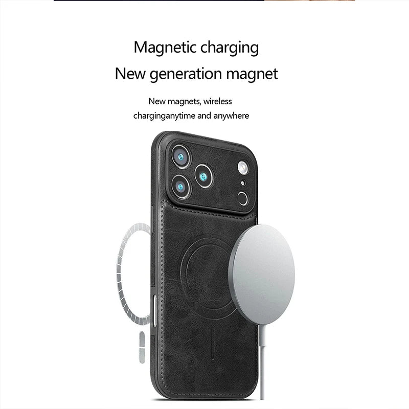 For Magsafe Magnetic Leather Phone Case For iPhone