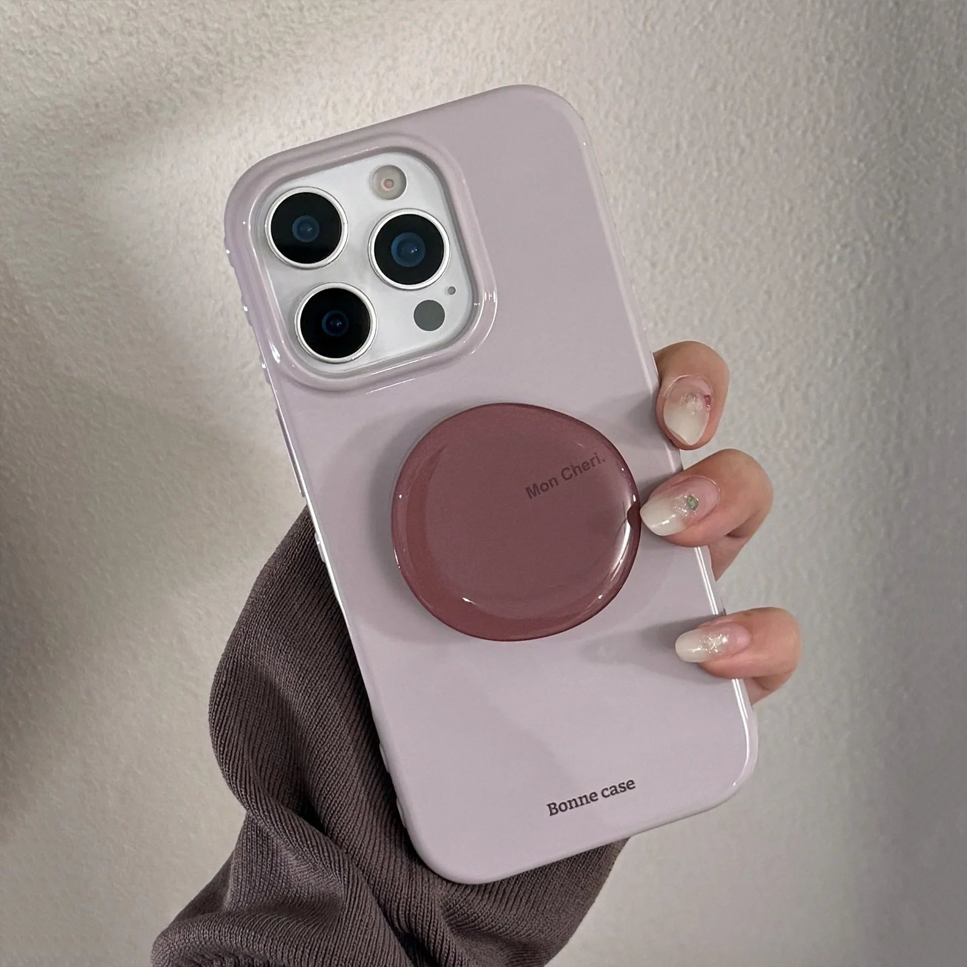 Korean Style Simple Solid Colors With Bracket Soft Phone Case For iPhone