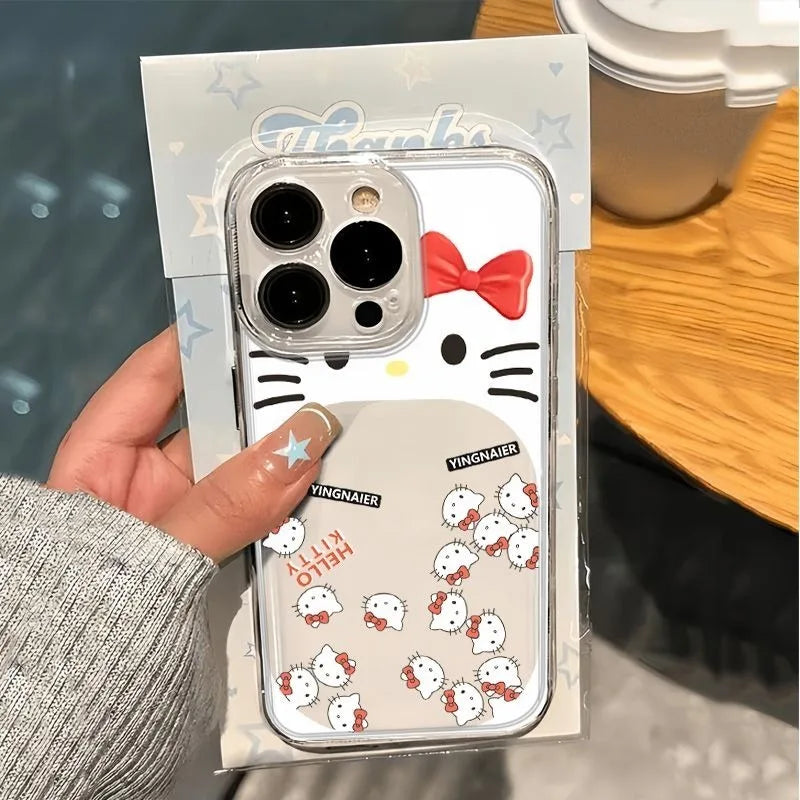 Kawaii Hello Kitty Quicksand Mobile Phone Soft Shell Simple Transparent Anime For For iPhone