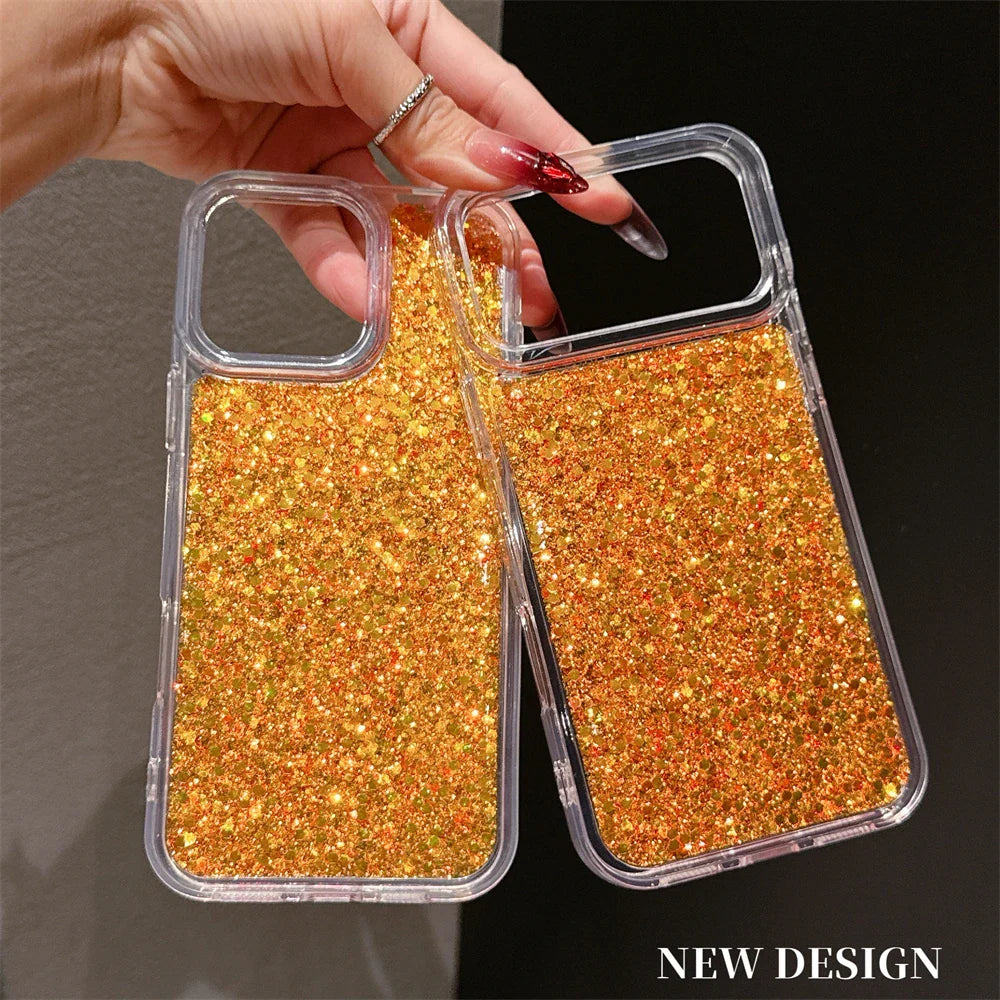 Luxury Bling Glitter Sequin Clear Phone Case For iPhone