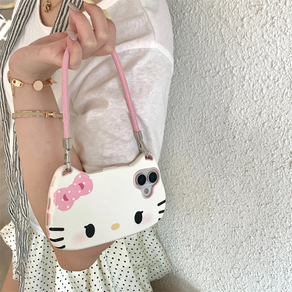 Hello Kitty Glasses Cute Pink Bow Lovely Phone Case
