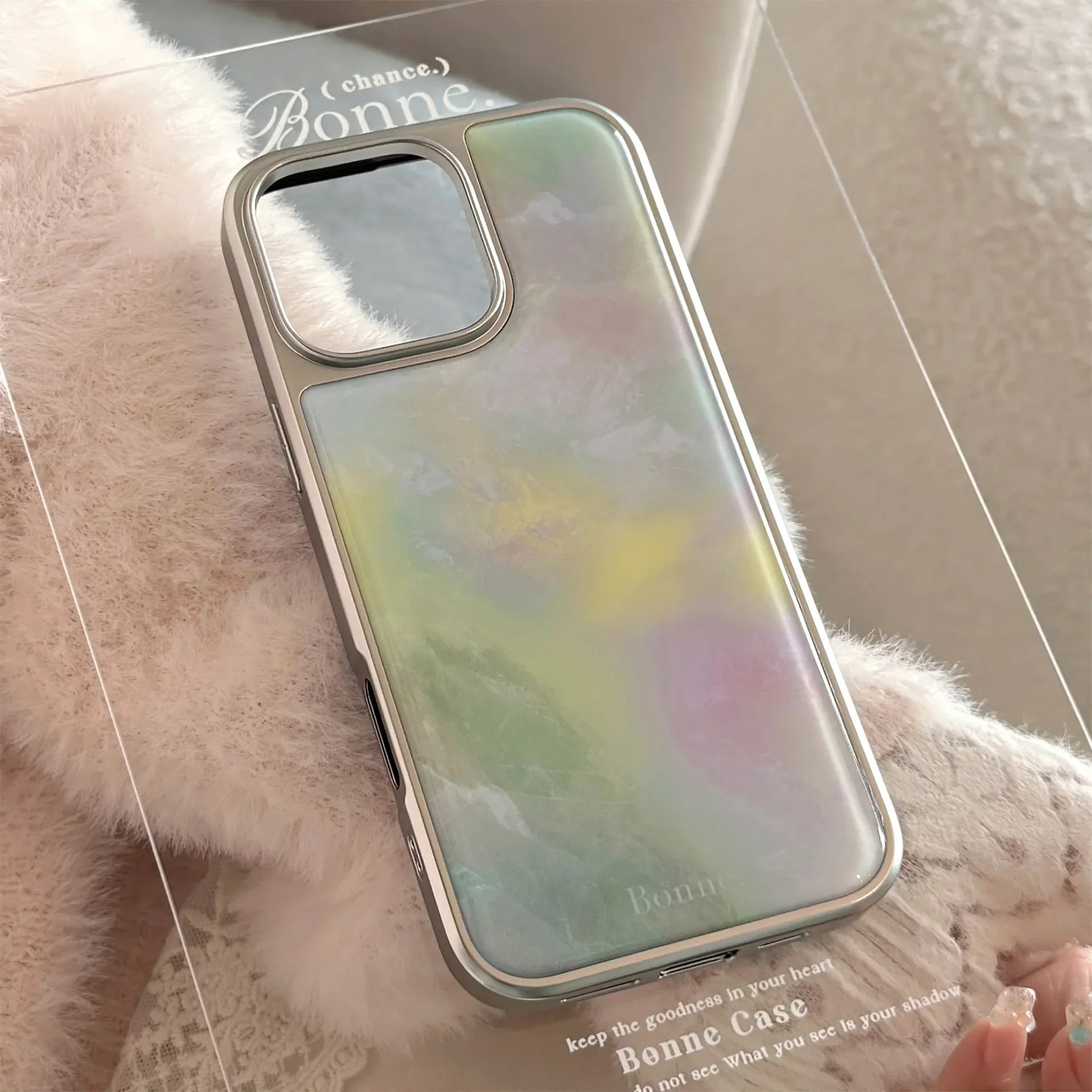 Luxury Gradient Marble Pattern Drop Glue Phone Case For iPhone