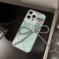 Y2K Green Polka Dot Beaded Bracelet Phone Case For iPhone