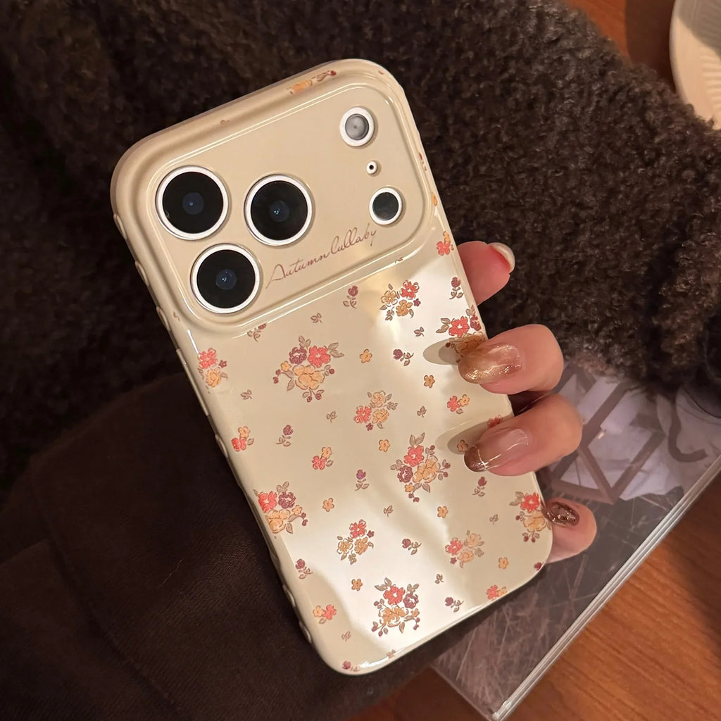 Korean Full Screen Flowers Pattern Soft Phone Case For iPhone