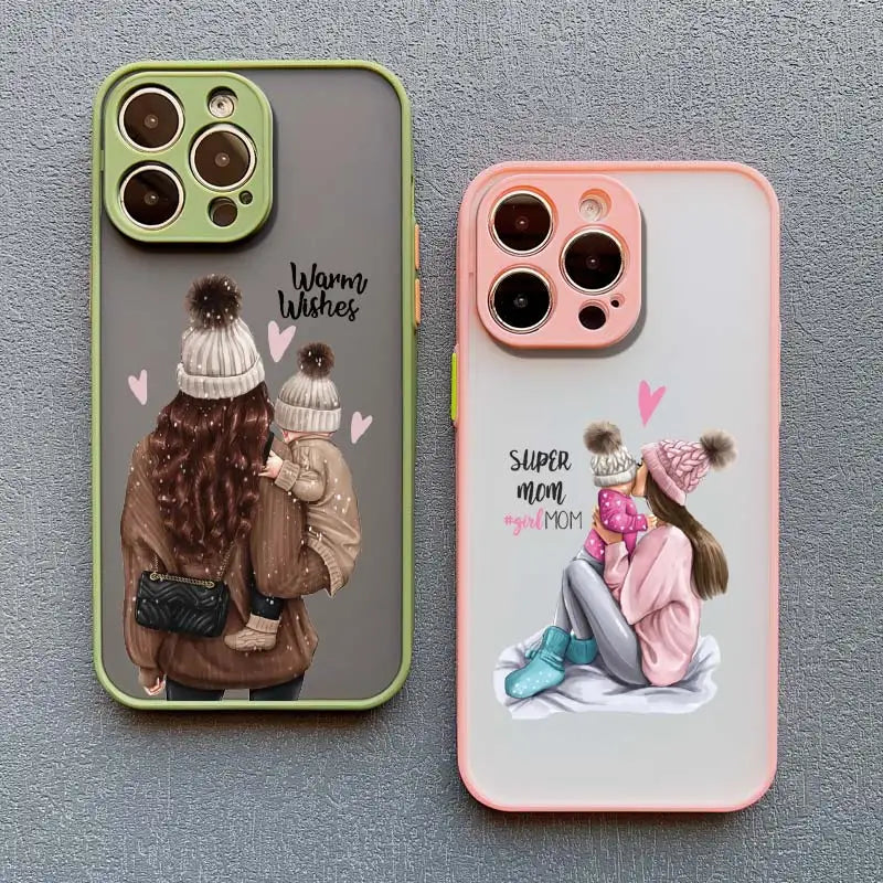 Super Mom Baby Girl Son Phone Case For iPhone