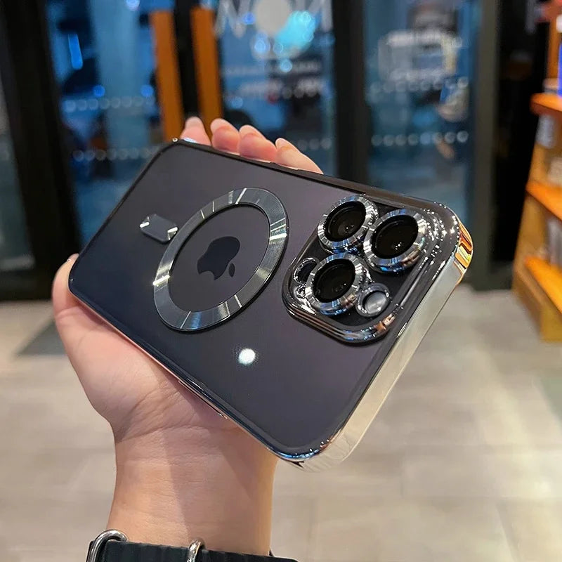 Luxury Transparent Magsafe Wireless Charging Phone Case