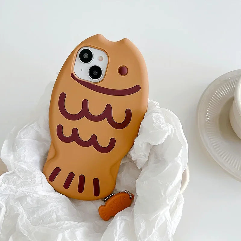 Soft Silicone Cartoon Cute Taiyaki Shockproof Phone Case