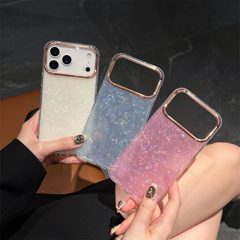 Luxury Glitter Shell Pattern Plating Phone Case For iPhone