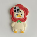 Kawaii Cute Cartoon Flowers Crying Duck Soft Silicone Phone Case For iPhone