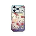Cute Gradient Cartoon Love Hello Kitty Cat Phone Case For iPhone