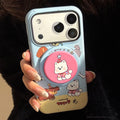 Cute Splash-ink Cartoon Puppy Magnetic Holder Phone Case For iPhone