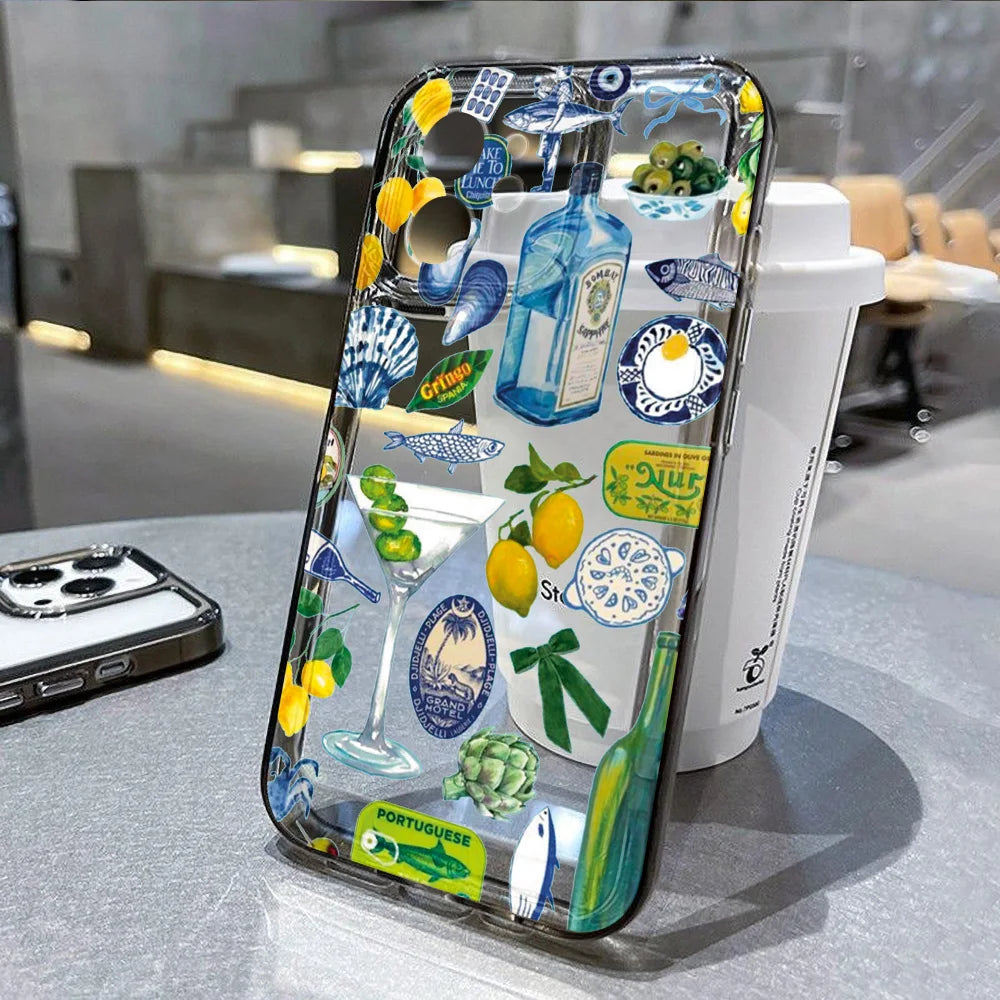 Travel Inspired Airplane Route Design Cover Transparent Phone Case