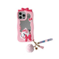 Kawaii Cartoon Cat Silicone Mirro Phone Case For iPhone