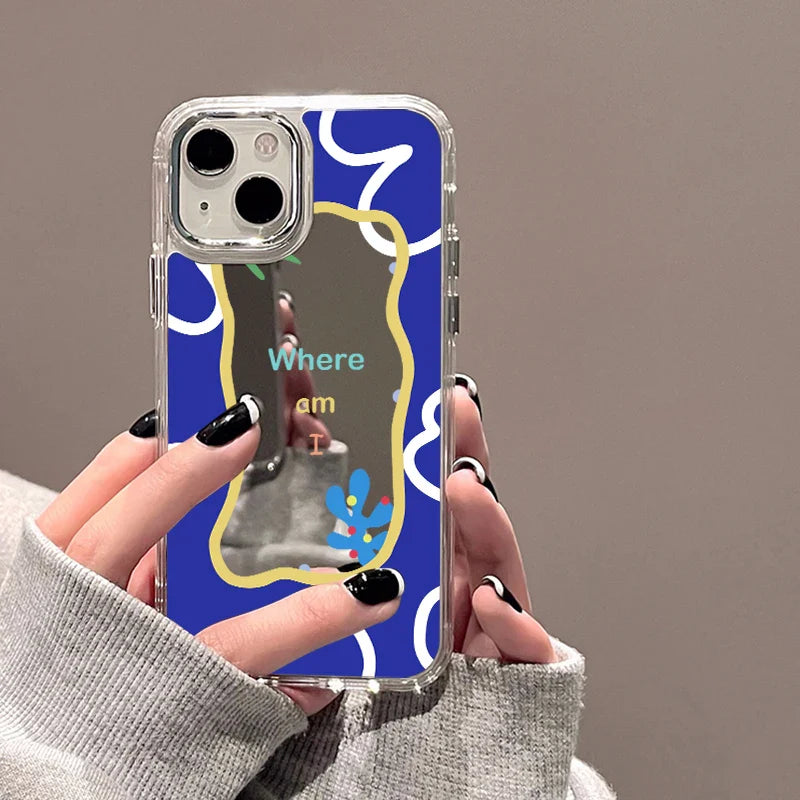 Cartoon Fruit Make Up Mirror Phone Case