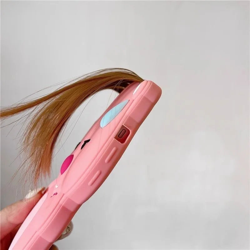 Funny True Braided Hair Loopy Cartoon Silicon Soft Back Phone Case
